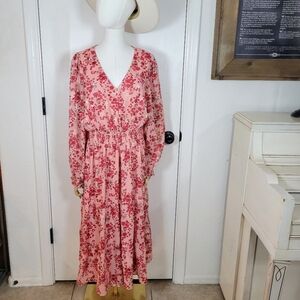 Arula Altar'd State Pink Floral Cottagecore Maxi Dress Size X